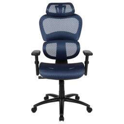 Havendro Adjustable Swivel Office Chair Headrest Lumbar Support in Blue - thumbnail 3