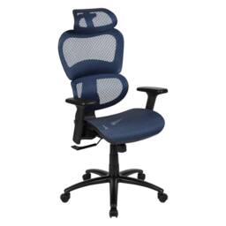 Havendro Adjustable Swivel Office Chair Headrest Lumbar Support in Blue - thumbnail 1
