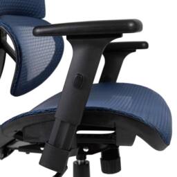 Havendro Adjustable Swivel Office Chair Headrest Lumbar Support in Blue - thumbnail 4