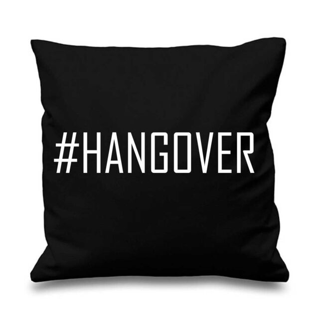 "60 SECOND MAKEOVER Black Cushion Cover #Hangover 16"" x 16"" Mum Friend Gift Decorative Cushion Home Mothers Day - Size: 40 cm x 40 cm"