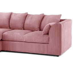 Furnishings For Less UK Luxor Jumbo Cord 4 Seater Corner sofa Left Hand Facing in Pink - thumbnail 3