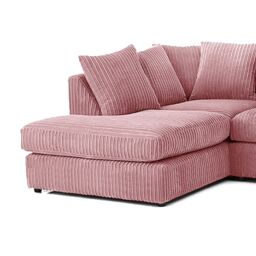 Furnishings For Less UK Luxor Jumbo Cord 4 Seater Corner sofa Left Hand Facing in Pink - thumbnail 2