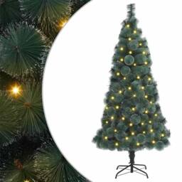 Berkfield Home Artificial Pre-lit Christmas Tree with Stand Green 180 cm PET - thumbnail 1