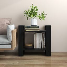 Berkfield Home Book Cabinet/Room Divider Black 60x35x57 cm Solid Wood Pine - Size: 60 x 35 x 57 cm - thumbnail 1