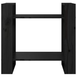 Berkfield Home Book Cabinet/Room Divider Black 60x35x57 cm Solid Wood Pine - Size: 60 x 35 x 57 cm - thumbnail 3