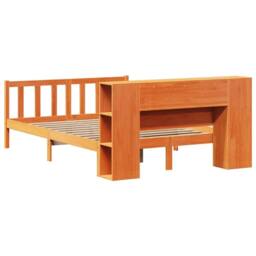 Berkfield Home Bookcase Bed without Mattress Wax Brown 140x200 cm Solid Wood Pine - thumbnail 8