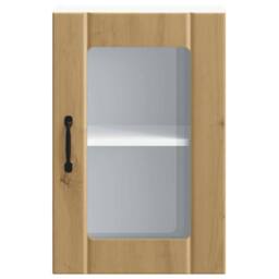 Berkfield Home Kitchen Wall Cabinet with Glass Door Lucca Artisan Oak in Brown - thumbnail 6