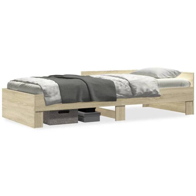 Berkfield Home Bookcase Bed Frame Wax Brown 120x190 cm Small Double Solid Wood Pine in Light Tan - Size: Small Single - image 1