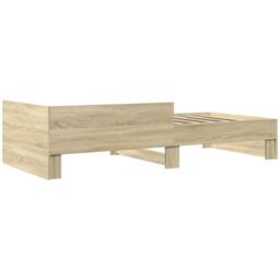 Berkfield Home Bookcase Bed Frame Wax Brown 120x190 cm Small Double Solid Wood Pine in Light Tan - Size: Small Single - thumbnail 6