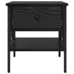 Berkfield Home Modern Bedside Tables 2 pcs Black Oak 40x42x45 cm Engineered Wood - Size: 40 x 42 x 45 cm - thumbnail 7