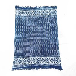 KDMD Handmade Indigo Throw - 170x120cm - Seedha Arrows in Blue - Size: 170x120 cm - thumbnail 2