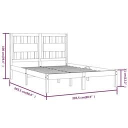 Berkfield Home Beautiful Bed Frame Grey Solid Wood Pine 200x200 cm - thumbnail 6