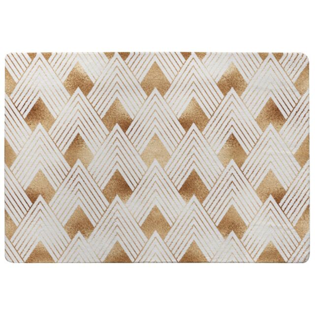 Benjamin Tate Design Golden Geometric Shapes Rug in Natural - Size: Large - image 1