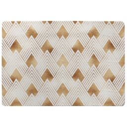 Benjamin Tate Design Golden Geometric Shapes Rug in Natural - Size: Large - thumbnail 1