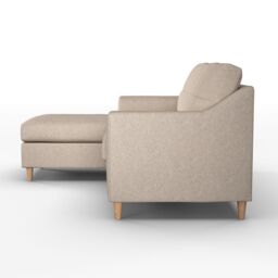 Furnishings For Less UK Baxter Fabric L Shaped 3 Seater Corner Sofa With Chaise Left Hand Facing - Charcoal, Silver, Oatmeal or Sage in Beige - thumbnail 2
