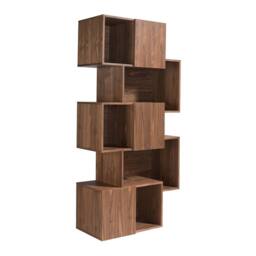 Angel Cerda Walnut Veneer Bookcase with 3 Doors, 85x40x181 cm - Size: 85 x 40 x 181 cm - thumbnail 1