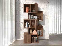 Angel Cerda Walnut Veneer Bookcase with 3 Doors, 85x40x181 cm - Size: 85 x 40 x 181 cm - thumbnail 5