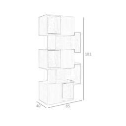 Angel Cerda Walnut Veneer Bookcase with 3 Doors, 85x40x181 cm - Size: 85 x 40 x 181 cm - thumbnail 8