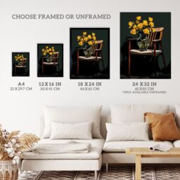 Wee Blue Coo Wall Art Print Yellow Roses Are My Favourite Still Life Living Room Framed - Size: A4 - thumbnail 3