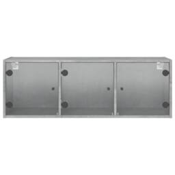 Berkfield Home Wall Cabinet with Glass Doors Concrete Grey 102x37x35 cm - Size: 102 x 37 x 35 cm - thumbnail 6