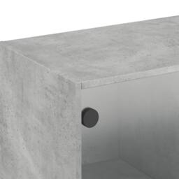 Berkfield Home Wall Cabinet with Glass Doors Concrete Grey 102x37x35 cm - Size: 102 x 37 x 35 cm - thumbnail 9