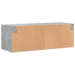 Berkfield Home Wall Cabinet with Glass Doors Concrete Grey 102x37x35 cm - Size: 102 x 37 x 35 cm - thumbnail 8