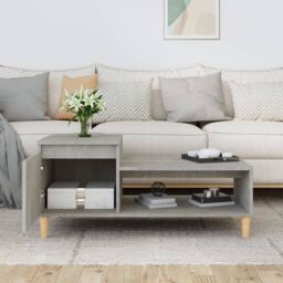 Berkfield Home Coffee Table Concrete Grey 100x50x45 cm Engineered Wood - Size: 100 x 50 x 45 cm - thumbnail 3