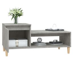 Berkfield Home Coffee Table Concrete Grey 100x50x45 cm Engineered Wood - Size: 100 x 50 x 45 cm - thumbnail 4