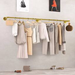FORGEVIO Gold Industrial Pipe Clothes Rail - Size: 500mm - thumbnail 1