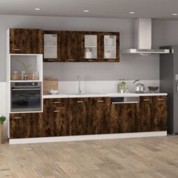 Berkfield Home Hanging Cabinet Smoked Oak 39.5x31x60 cm Engineered Wood in Brown - thumbnail 3
