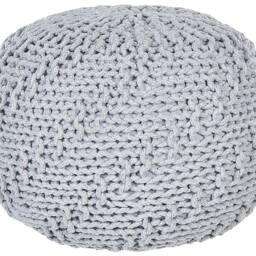 Wyld and Coco Pouf - Grey Knitted Cotton EPS Bead Filling 50 x 35 cm - thumbnail 2