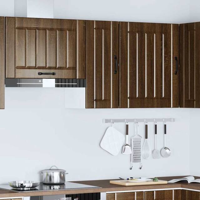 Berkfield Home Kitchen Wall Cabinet Lucca Brown Oak Engineered Wood - image 1