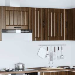 Berkfield Home Kitchen Wall Cabinet Lucca Brown Oak Engineered Wood - thumbnail 1