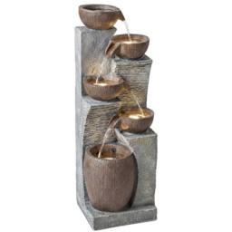 OUTSUNNY Outdoor Fountain, Resin Freestanding Garden Fountain in Grey - thumbnail 2
