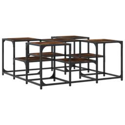 Berkfield Home Coffee Table Smoked Oak 91x91x40 cm Engineered Wood in Brown - Size: 91 x 91 x 40 cm - thumbnail 7