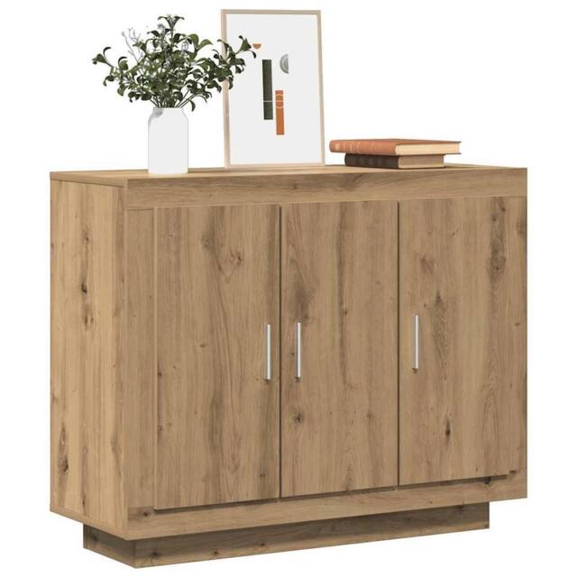 Berkfield Home Sideboard Artisan Oak 92x35x75 cm Engineered Wood in Brown - Size: 92 x 35 x 75 cm - image 1