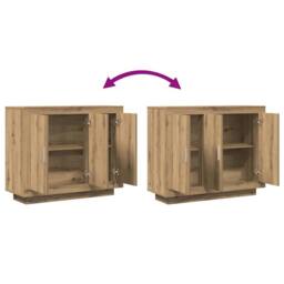 Berkfield Home Sideboard Artisan Oak 92x35x75 cm Engineered Wood in Brown - Size: 92 x 35 x 75 cm - thumbnail 8