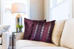 New Edge Blinds Trellis Cushion Cover in Purple - Size: 43 cm x 43 cm - thumbnail 2