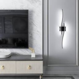 Goeco LED Wall Light 27W 6500K Creative Long Wall Lighting for Bedroom 89cm in Black - thumbnail 5