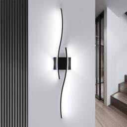 Goeco LED Wall Light 27W 6500K Creative Long Wall Lighting for Bedroom 89cm in Black - thumbnail 1