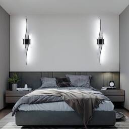 Goeco LED Wall Light 27W 6500K Creative Long Wall Lighting for Bedroom 89cm in Black - thumbnail 4