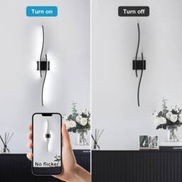 Goeco LED Wall Light 27W 6500K Creative Long Wall Lighting for Bedroom 89cm in Black - thumbnail 9