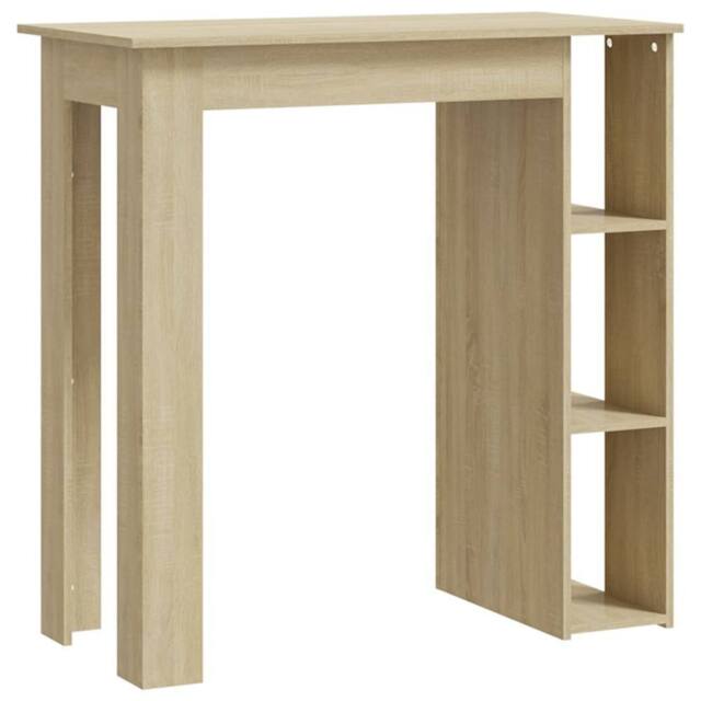 Berkfield Home Bar Table with Shelf Sonoma Oak 102x50x103.5 cm Engineered Wood in Light Oak - image 1