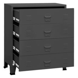 Berkfield Home Industrial Drawer Cabinet Anthracite 78x40x93 cm Metal in Black - Size: 78 x 40 x 93 cm - thumbnail 6