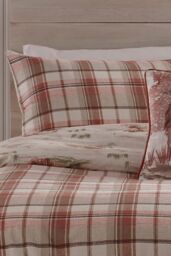 Dreams & Drapes 'Hanson Highland Cow' Brushed Cotton Duvet Cover Set in Terracotta - Size: Double - thumbnail 4