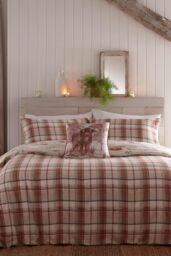 Dreams & Drapes 'Hanson Highland Cow' Brushed Cotton Duvet Cover Set in Terracotta - Size: Double - thumbnail 3