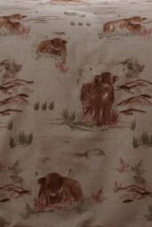 Dreams & Drapes 'Hanson Highland Cow' Brushed Cotton Duvet Cover Set in Terracotta - Size: Double - thumbnail 5