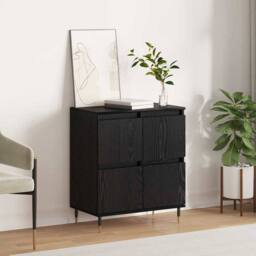Berkfield Home Sideboard with Storage with Door Black 60 x 35 x 70 cm Engineered wood - thumbnail 2