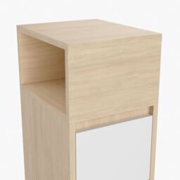 Living and Home Minimalist Bedside Table with Drawers in Natural - thumbnail 7