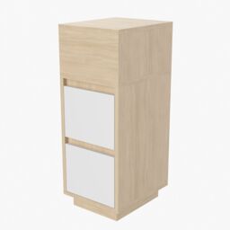 Living and Home Minimalist Bedside Table with Drawers in Natural - thumbnail 4